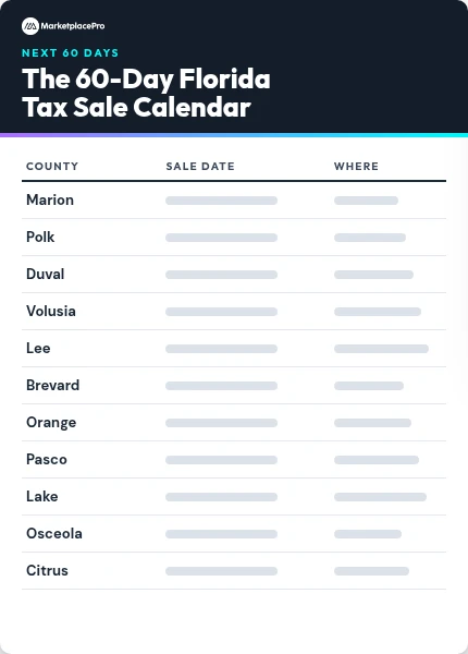 The 60-Day Florida Tax Sale Calendar